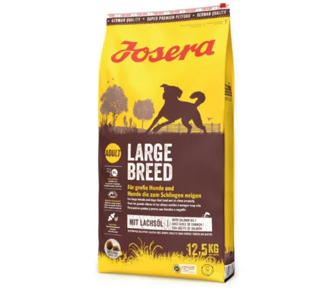 Josera Dog Large Breed - Пълноценна суха храна за израснали кучета от големи и едри породи с пилешко месо и сьомга, 12.5 кг.