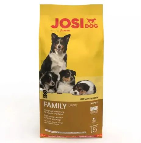 Josera JosiDog Family - Висококачествена храна за подрастващи кучета до 8-ми месец, бременни и кърмещи кучета, с пилешко месо, 15 кг.