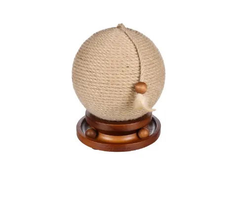 Flamingo Isabella - Сферична драскалка за котки с дървена стойка и игра с дървени топчета, 25 см