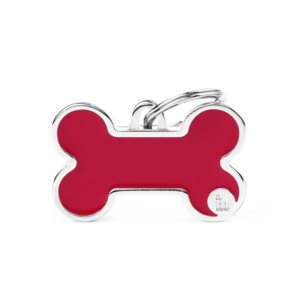 My Family Big Red Bone ID Tag - Адресник за кучета във форма на кокал 3.8/2.4 см.,  1