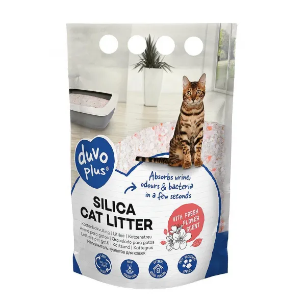 Duvo - Силиконова тоалетна за котки с аромат на свежи цветя 5 л.