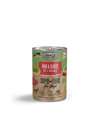 MACs Dog Beef & Vegetables - Консервирана храна за кучета с телешко месо и зеленчуци, 800 гр.