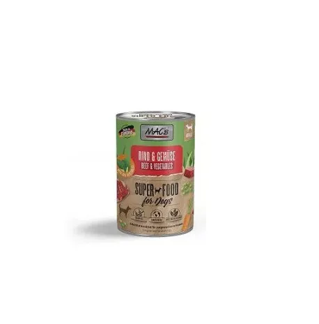 MACs Dog Beef & Vegetables - Пълноценна консервирана храна за кучета с телешко и зеленчуци, 400 гр./2 броя