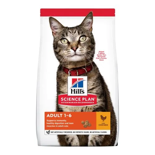 Hill's Science Plan Adult с пилешко - Суха храна за котки 1-6 години 1.5 кг. 1