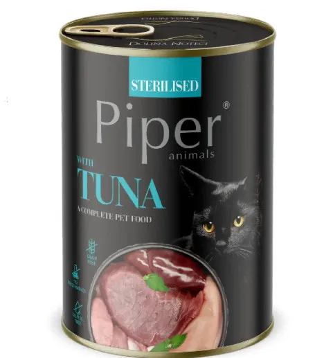 Piper Cat – Консервирана храна за кастрирани котки с риба тон, 400 гр.