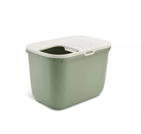 Savic Hop In - Котешка тоалетна с вход отгоре, цвят бяло и зелено 58.5 х 39 х 39.5см. 1