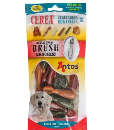 Antos Cerea Brush Micro - Дентални четки за кучета за здрави зъби и свеж дъх, 7 см, 150гр. / 20 броя в пакет 1