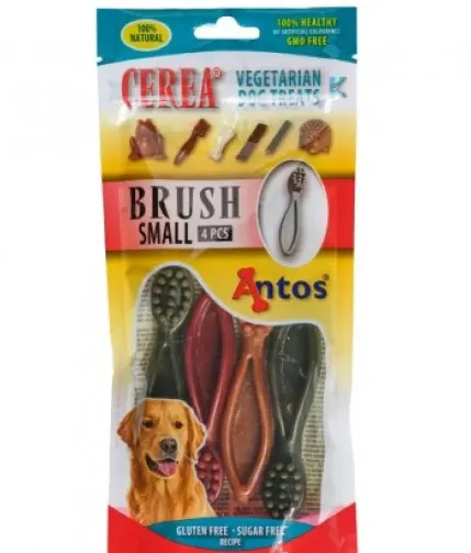 Antos Cerea Brush Small - Дентални четки за кучета за чисти зъби и свеж дъх, 11 см, 120 гр. / 4 броя в пакет 1