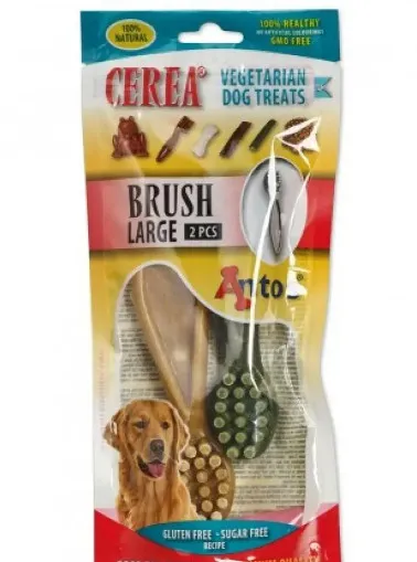 Antos Cerea Brush Large - Дентални четки за кучета от големи породи за здрави зъби и чист дъх, 15 см, 140 гр. / 2 броя в плик 1