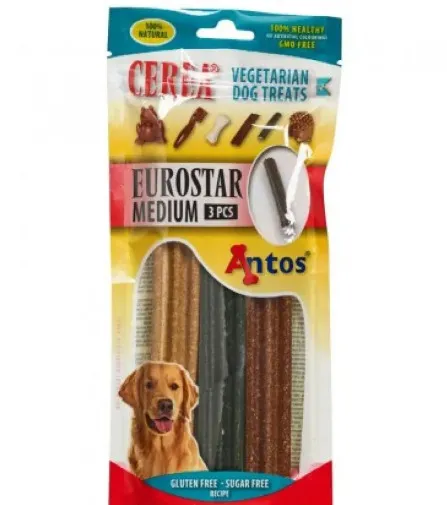 Antos Cerea Eurostar Medium - Дентални пръчици за кучета за здрави зъби и свеж дъх, 18 см, 190гр. / 3 броя в плик 1