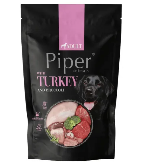 Piper Adult Dog - Пауч за израснали кучета с месо от пуйка и броколи, 500гр./2 броя