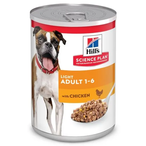 Hill’s Science Plan Canine Adult Light консерва – пълноценна храна за възрастни кучета от всички породи над 1 година, склонни към наднормено тегло, 2 броя х 370 гр. 1