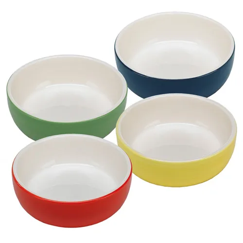 Ferplast Marte Bowl - червена, зелена, жълта или синя порцеланова купа за котки и кучета за храна или вода  - 13,5 x 3,9 см - 350 мл
