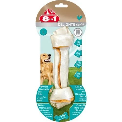 8in1 Delights Dental L - дентален деликатесен кокал за кучета над 20 кг