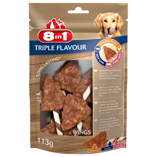8in1 TRIPLE FLAVOUR - Крила за кучета 2 броя х 113 гр.