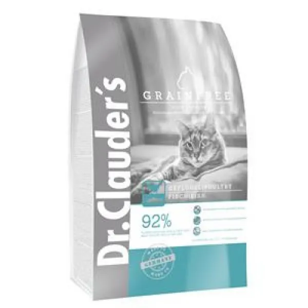 Dr. Clauder's Cat Adult Grainfree - Беззърнена храна за чувствителни котки над 1г с вкус на пилешко 1.5 кг