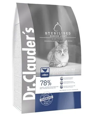 Dr. Clauder's Cat Senior/Light Sterilized -суха храна за възрастни, кастрирани котки или котки с наднормено тегло 1.5 кг
