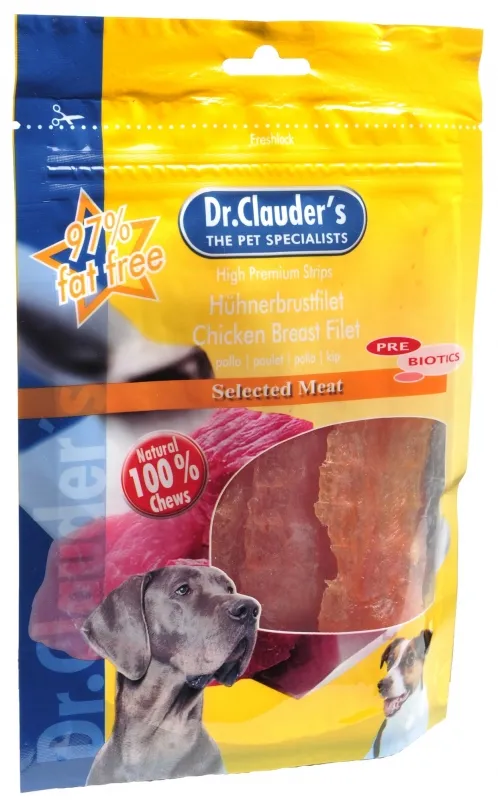 Dr.Clauder's Filet /pre biotik/ -  от пилешки гърди лакомство за кучета, 2 броя х 80 гр.