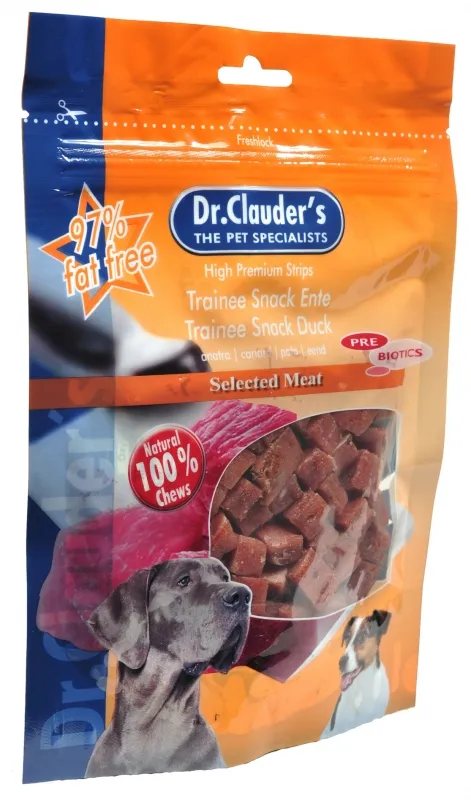 Dr.Clauder's Snack /pre biotik/ меки кубчета с патешко месо за кучета, 2 броя х 80 гр.