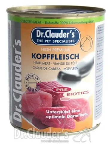 Dr.Clauder's Selected Meat Kopffleisch/Pre Biotics/ - месо от говежди глави консервирана храна за подрастващи кучета, 2 броя х 800 гр.
