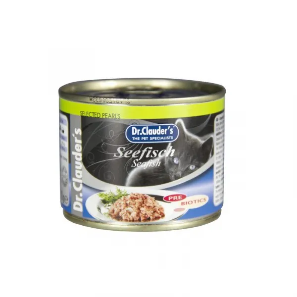 Dr.Clauder's Selected Pearls Seefisch/Pre Biotics/- консервирана храна за котки с месо от морска риба, 3 броя х 200 гр.