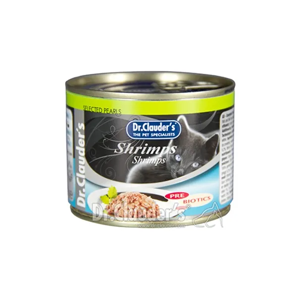 Dr.Clauder's Selected Pearls Shrimps/Prebiotics/ - Консервирана храна за котки с месо от скариди, 3 броя х 200 гр.