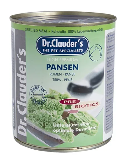 Dr.Clauder's Selected Meat Pansen/Pre Biotics/- консервирана храна за кучета с телешко шкембе, 3 броя х 400 гр.