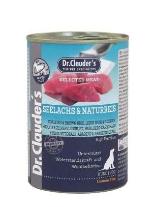 Dr. Clauder's - Selected Meat Seelachs Naturreis Pre Biotics - храна за възрастни кучета с американска треска и кафяв ориз - 2 броя х 800 гр.