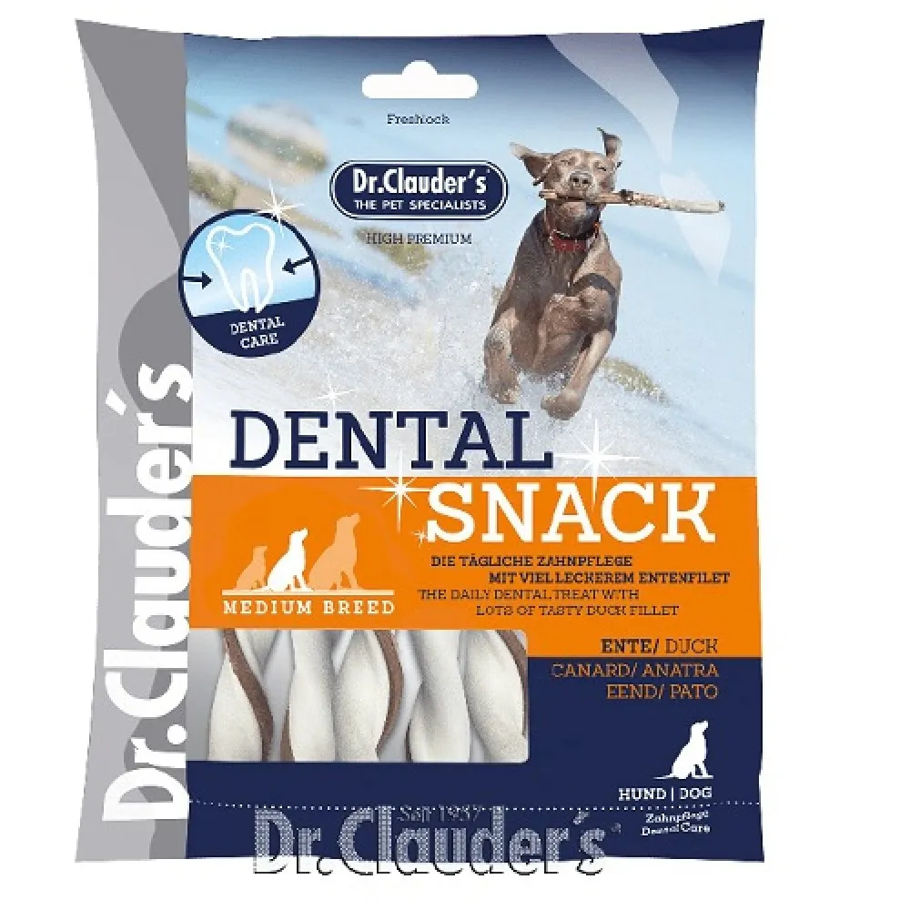 Dr. Clauder's - Dental Snack Ente/Duck - Medium breed - Дентално лакомство за кучета с патешко филе - 170 гр