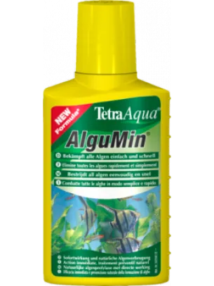 Tetra AlguMin - медикамент против алги,за борба с нежеланите, паразитни водорасли и зеленясването на водата в аквариума - 250 мл.