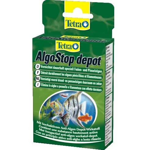 Tetra AlgoStop depot - медикамент с дългосрчен и стабилен ефект против алгите в сладководните аквариуми - 12 таблетки