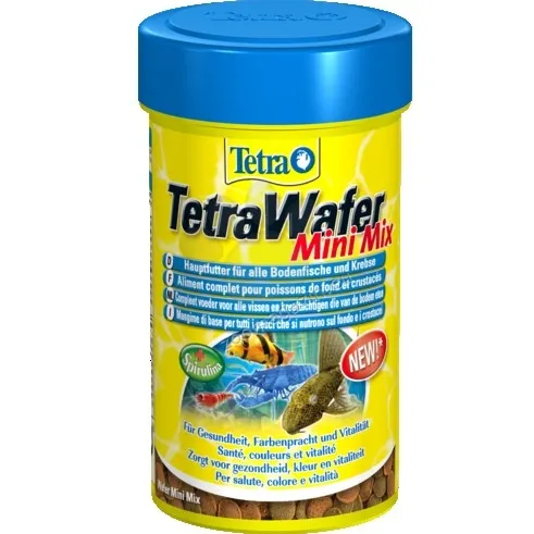 Tetra - Wafer Mini Mix - храна за  тропически рибки и ракообразни, хранещи се в долните слоеве на водата 100 мл.