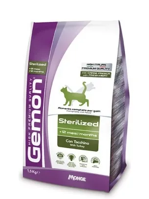 Gemon Sterilized with Turkey - Суха храна с пуешко месо, за кастрирани котки над 12 месеца - опаковка 20 кг.