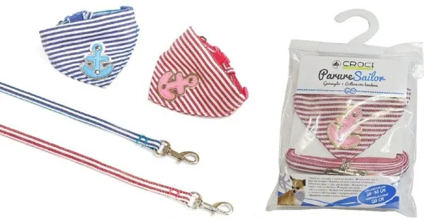 Croci  Bandade Pink - нашийник-шалче и повод за кучета 