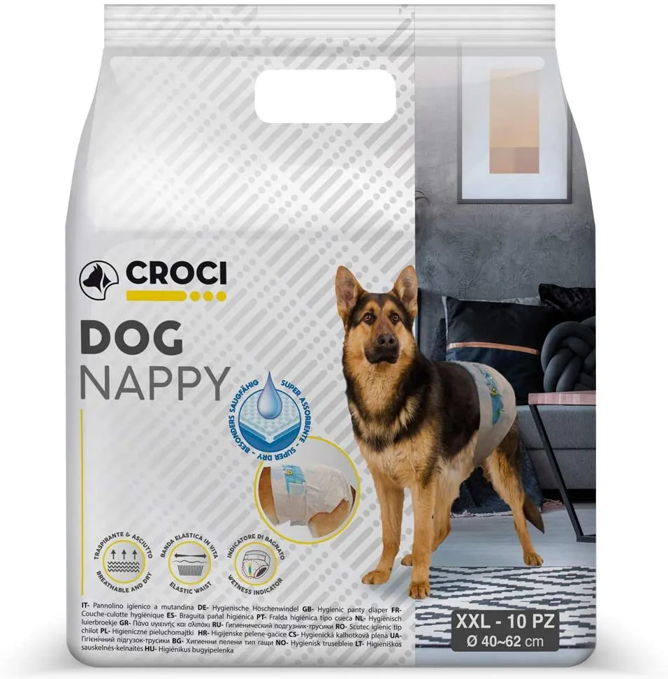 Croci Nappy памперс - гащи за кучета - размер XXL, 10 броя кучета 18-30 кг 50-64 см 1