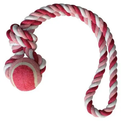 Croci Ball with Rope - Играчка за кучета Топка с въже - розов цвят 5 х 33 см