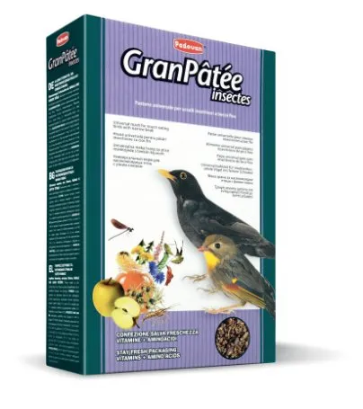 Padovan GranPâtée Insects Пълноценна храна за насекомоядни птици с тънка човка и други птици 1 кг.