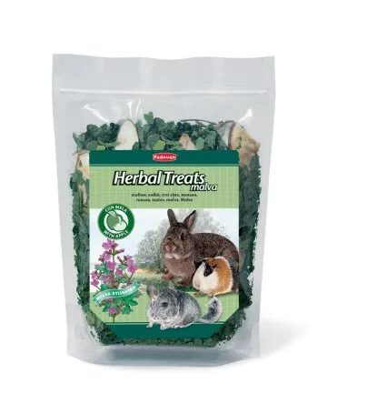 Padovan Herbal treats - деликатесно сено за зайци и гризачи /малва и ябълки/ 170 гр.