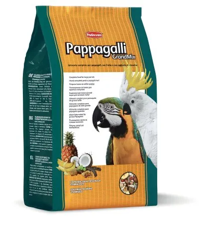Padovan Grandmix Pappagalli - Пълноценна храна с плодове за големи папагали 2 кг.