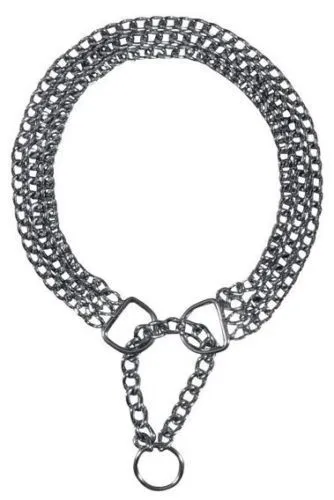 Trixie Semi - Choke Chain Chromed Triple Row - Троен метален нашийник , колие за кучета 60см / 2.5 см