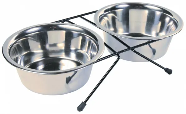 Trixie Eat on Feet Stainless Steel Bowl Set - Комплект от две купи и поставка за кучета 0.2 л.
