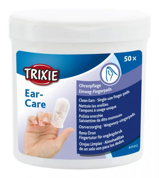 Trixie Ear finger pads - Тампони за почистване на уши за котки и кучета 50 броя