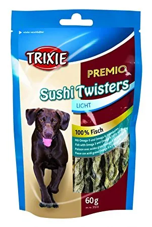 Trixie Premio Sushi Twisters - Лакомство за кучета от чисто месо от океанска риба, 2 броя х 60 гр.