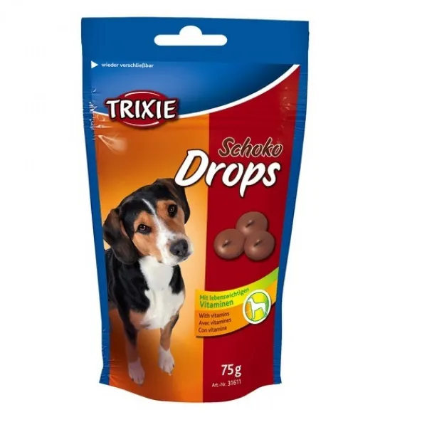 Trixie Schoko Drops -Шоколадови бонбони с витамини за кучета, 3 броя х 75 гр.