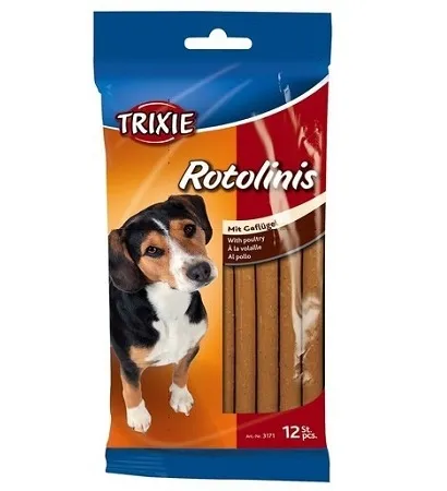 Trixie Rotolinis with Chicken - Лакомство за кучета под формата на солети с пилешко месо, 3 пакета х 12бр/120гр.