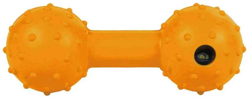 Trixie Dumbbell - гумена гира със звънче червена, жълта, оранжева, синя  12 см 2