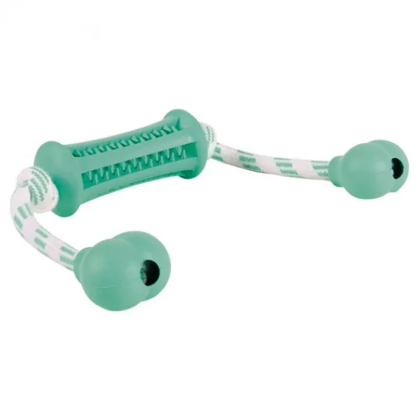 Trixie Denta Fun Mintfresh Stick with Rope, Natural Rubber - играчка за здрави бели зъби и свеж дъх 9 cм. / 37 cм