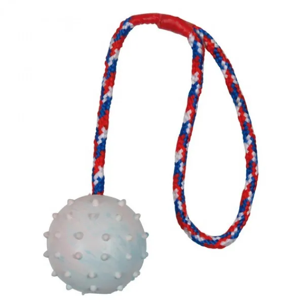Trixie Ball on a Rope - топка с въже от естествен каучук 6 см / 30 см.