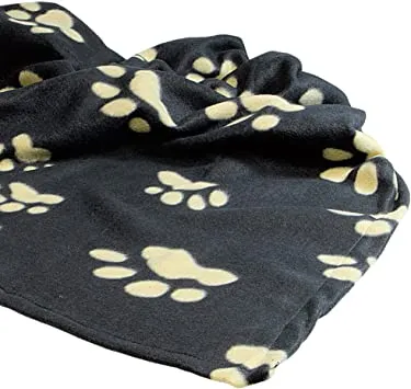 Trixie Barney Blanket black beige - Одеяло за кучета черно с бежови лапички 150 / 100 см 1