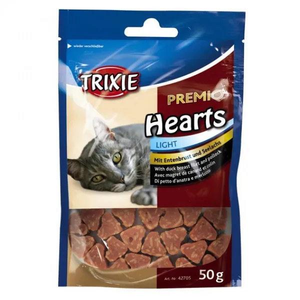 Trixie Premio Hearts - деликатесно лакомство с патешки гърди под форма на сърчица, 3 броя х 50 гр.